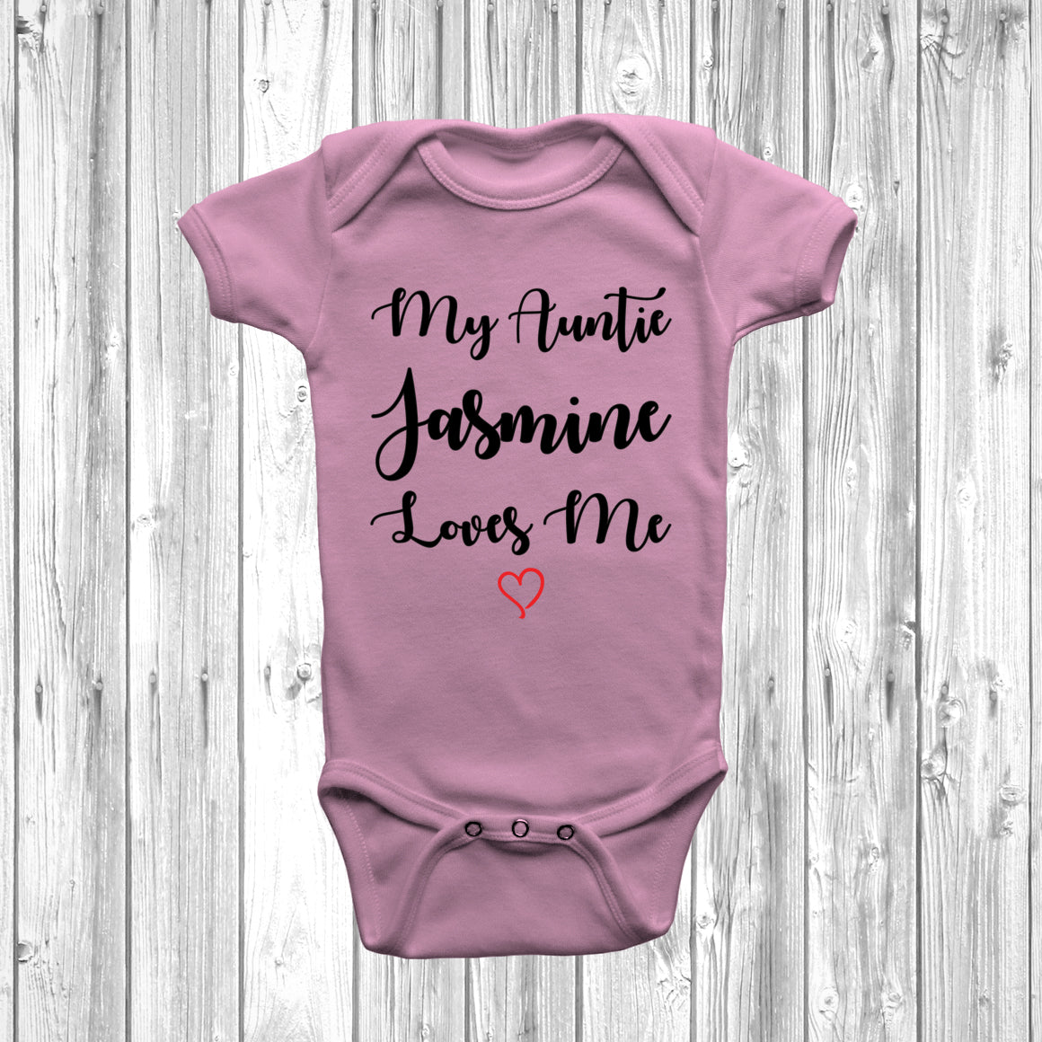Personalised My Auntie Loves Me Baby Grow Only 8.45 at DizzyKitten