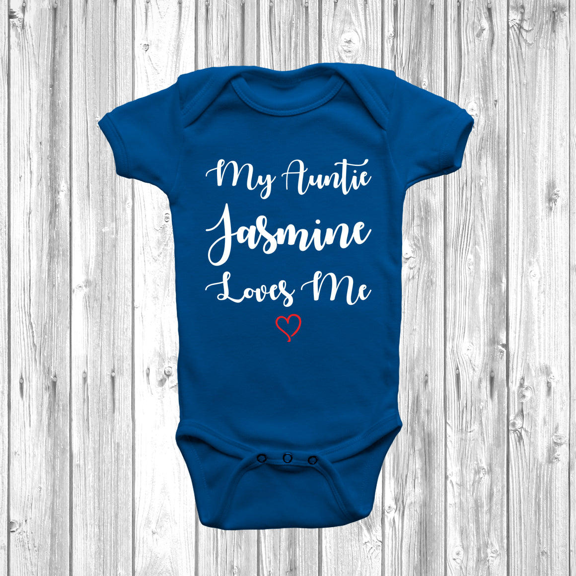 Personalised My Auntie Loves Me Baby Grow Only 8.45 at DizzyKitten