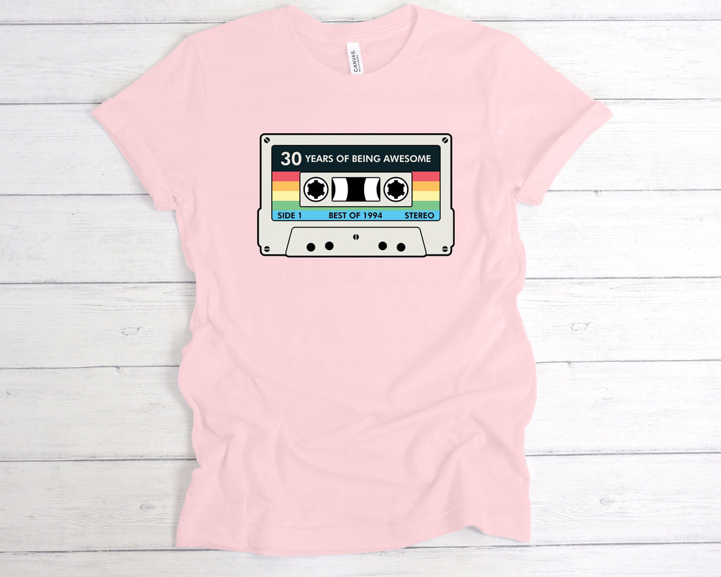 Get trendy with Cassette 30 Years Of Being Awesome T-Shirt - T-Shirt available at DizzyKitten. Grab yours for £12.49 today!