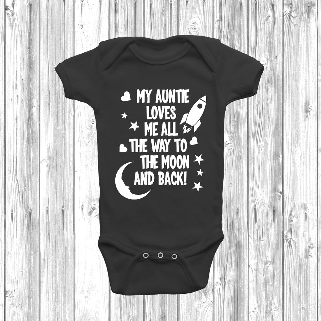 Get trendy with Auntie Loves Me To The Moon Baby Grow - Baby Grow available at DizzyKitten. Grab yours for £7.99 today!