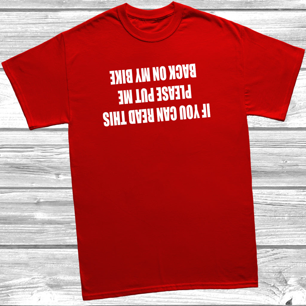 Close-up of If You Can Read This funny cycling t-shirt print
