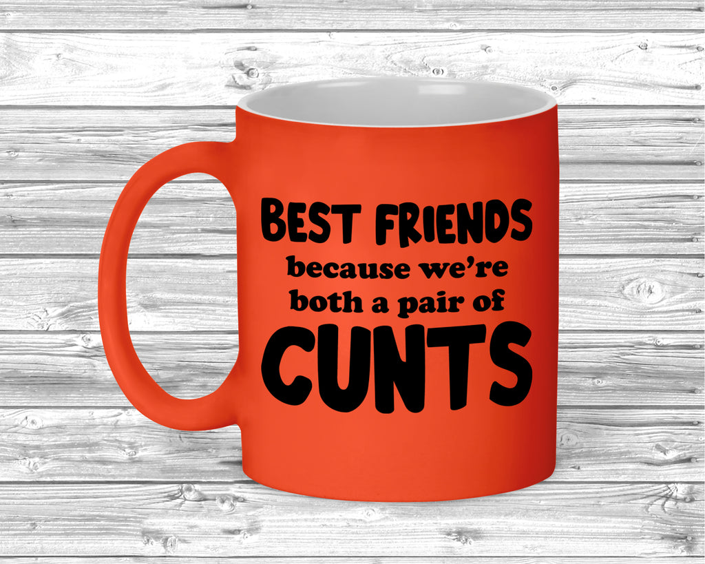 Bright coloured mug featuring sarcastic best friends slogan.