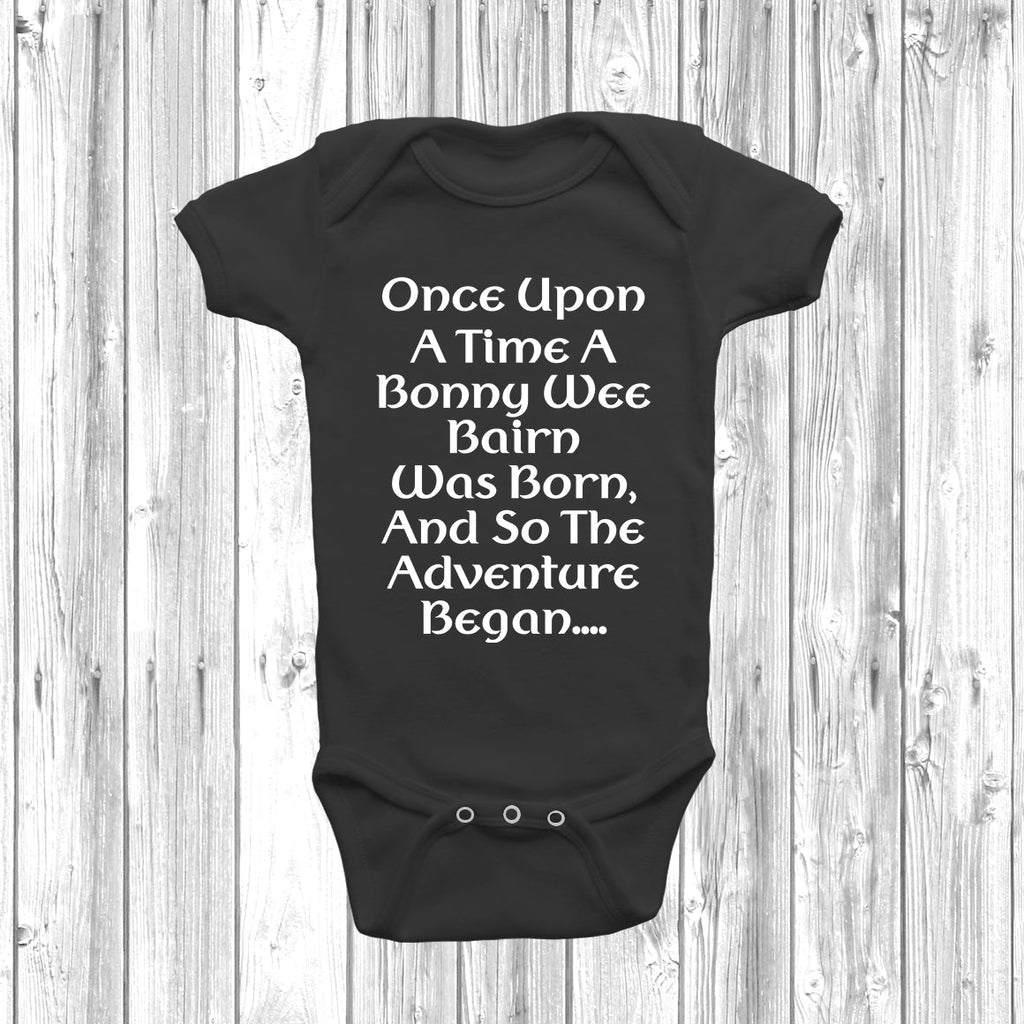 Get trendy with Once Upon A Bonny Wee Bairn Baby Grow - Baby Grow available at DizzyKitten. Grab yours for £9.99 today!