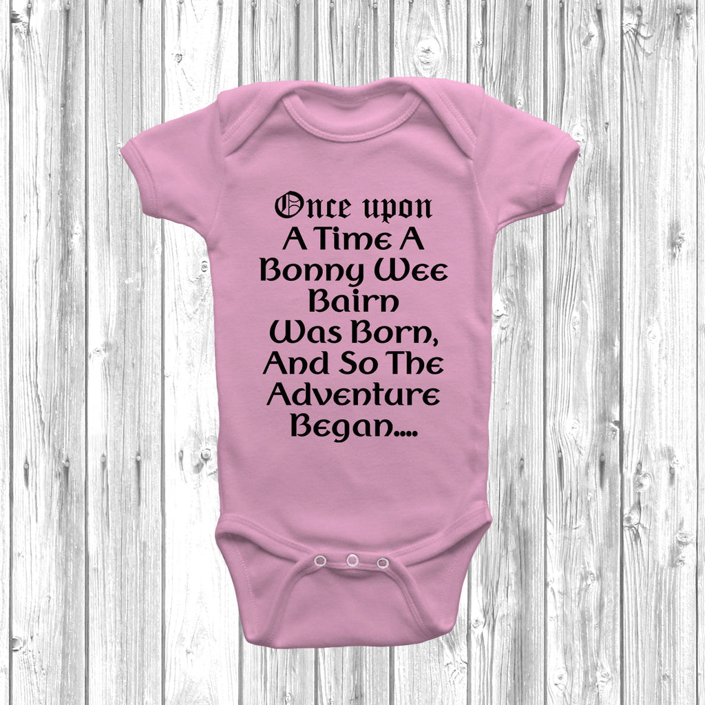 Get trendy with Once Upon A Bonny Wee Bairn Baby Grow - Baby Grow available at DizzyKitten. Grab yours for £9.99 today!