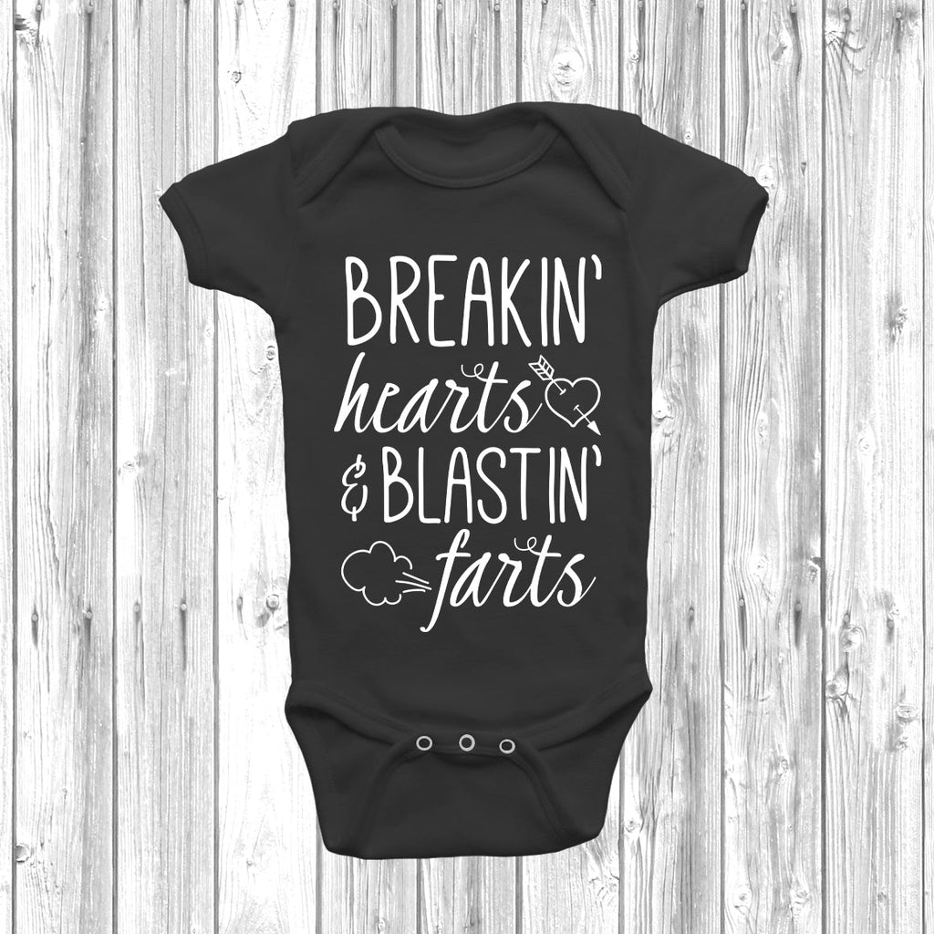 Get trendy with Breakin' Hearts & Blastin' Farts Baby Grow - Baby Grow available at DizzyKitten. Grab yours for £8.45 today!