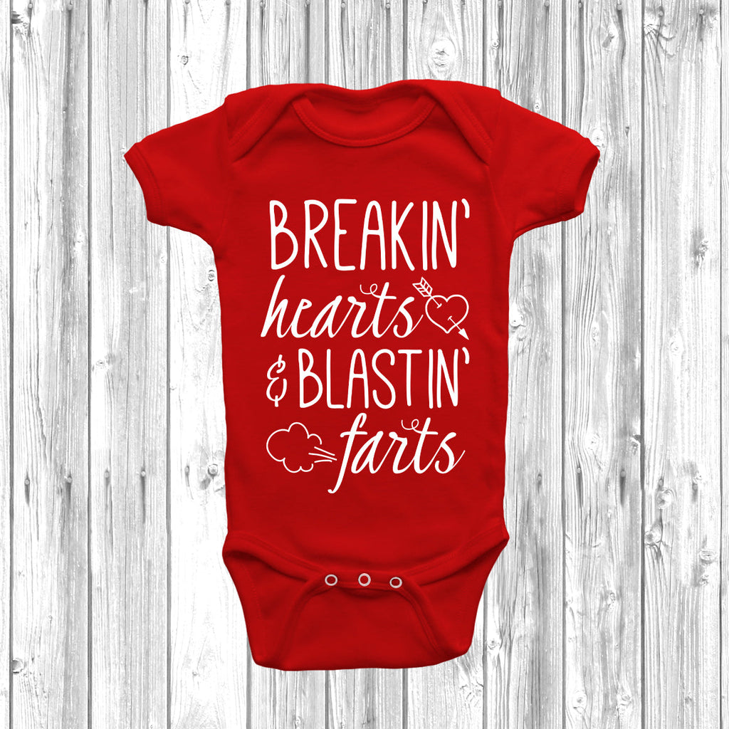 Get trendy with Breakin' Hearts & Blastin' Farts Baby Grow - Baby Grow available at DizzyKitten. Grab yours for £8.45 today!