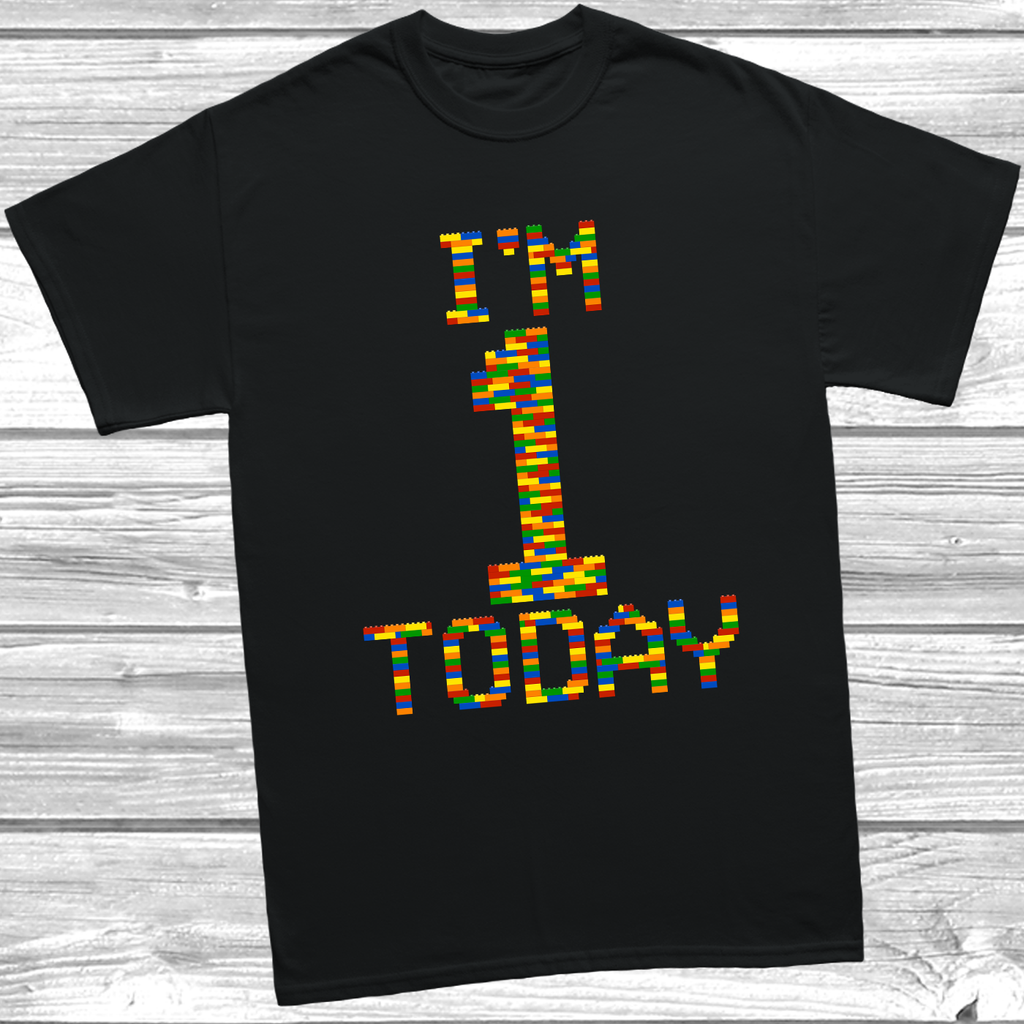 Get trendy with Building Block I'm 1 Today T-Shirt - T-Shirt available at DizzyKitten. Grab yours for £9.99 today!