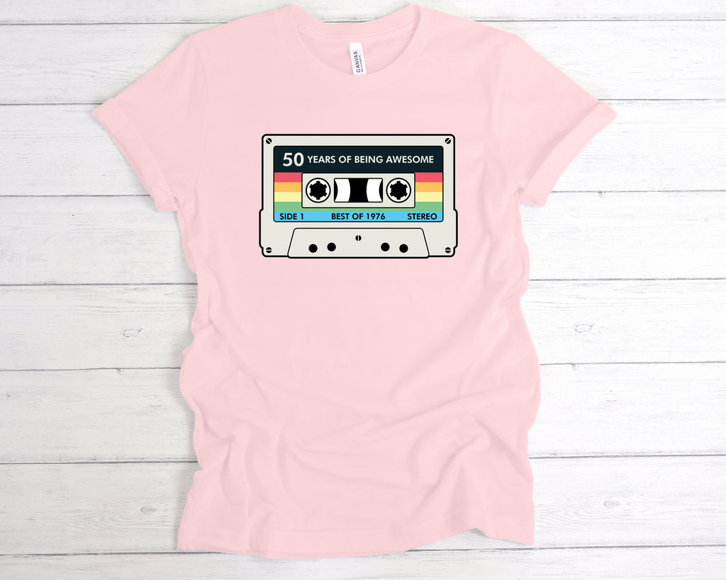 Novelty 50th birthday gift shirt with relaxed unisex fit and vintage vibe