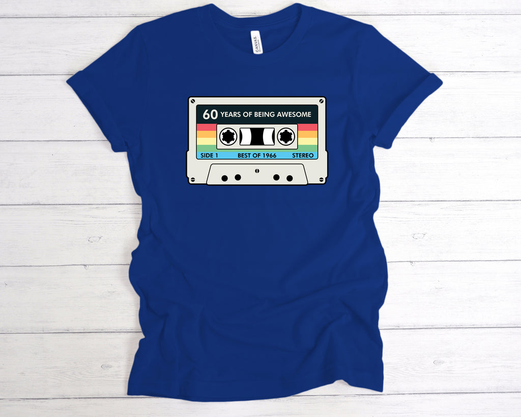 Casual birthday tshirt with colourful retro inspired cassette tape design
