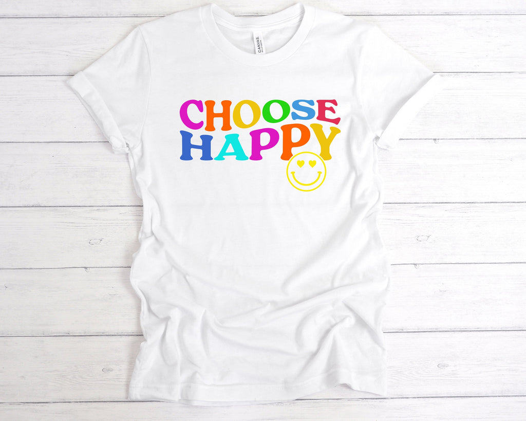 Get trendy with Choose Happy T-Shirt - T-Shirt available at DizzyKitten. Grab yours for £12.99 today!