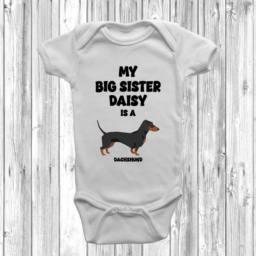 sausage dog baby vest custom name outfit