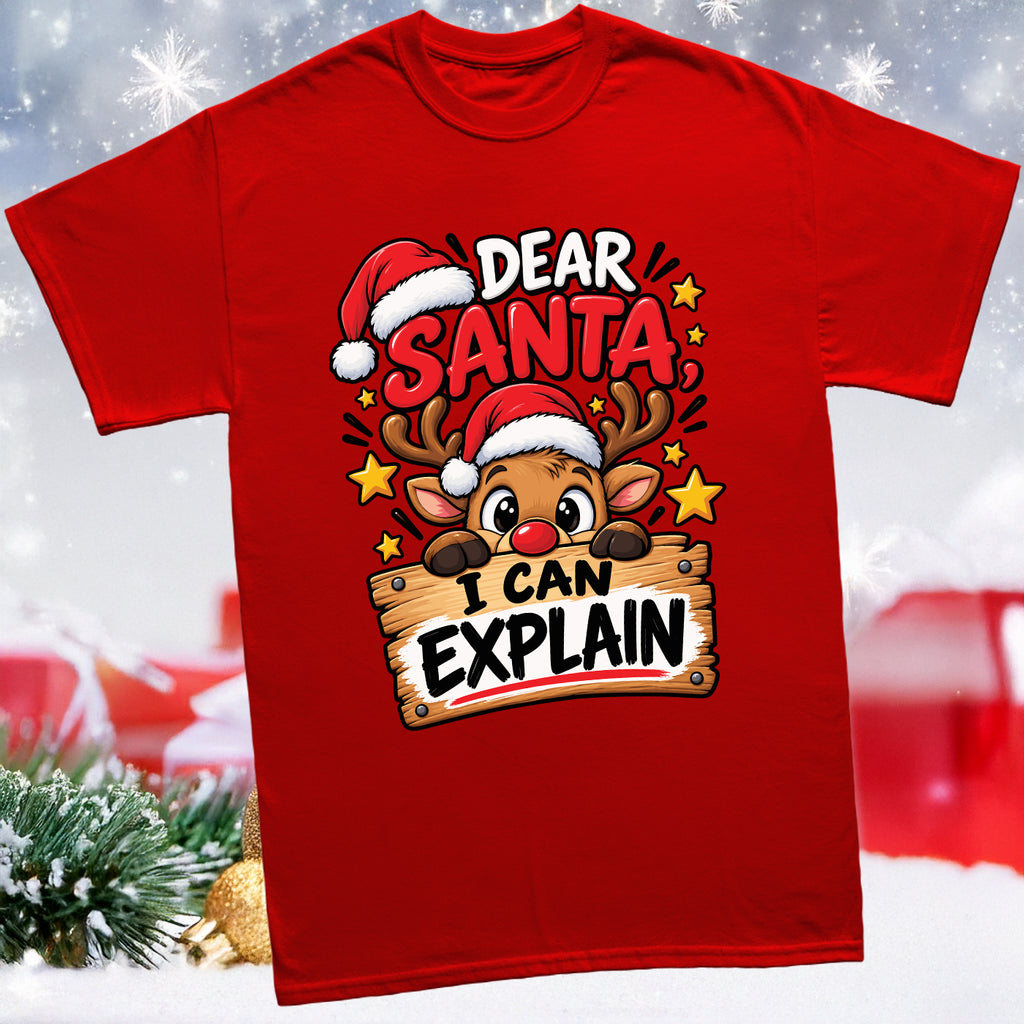 Cute reindeer Christmas t-shirt for boys and girls