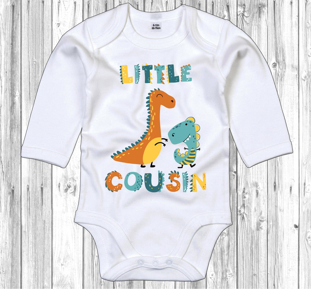 Get trendy with Dinosaur Little Cousin Long Sleeve Baby Grow - Baby Grow available at DizzyKitten. Grab yours for £12.95 today!