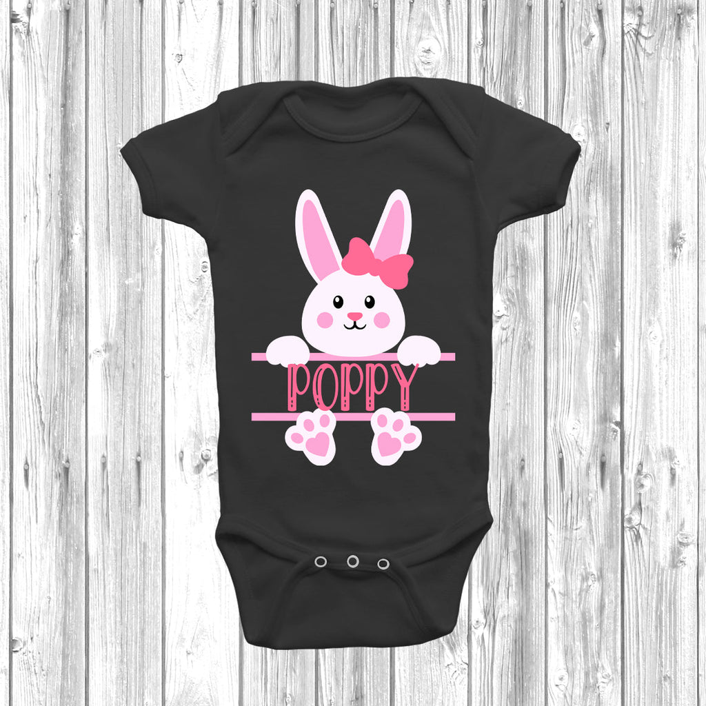 Get trendy with Personalised Easter Bunny Girls Baby Grow - Baby Grow available at DizzyKitten. Grab yours for £8.99 today!