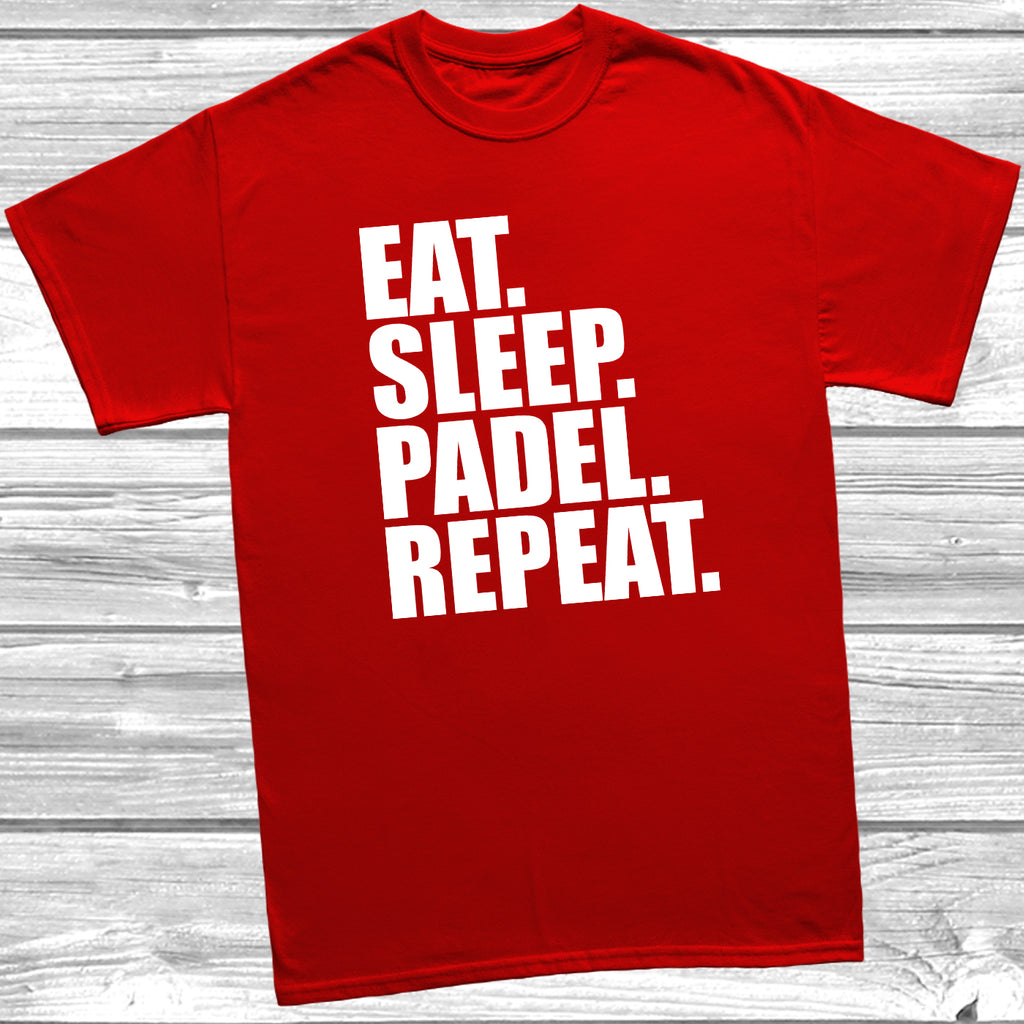 Close-up of padel slogan print on soft cotton fabric
