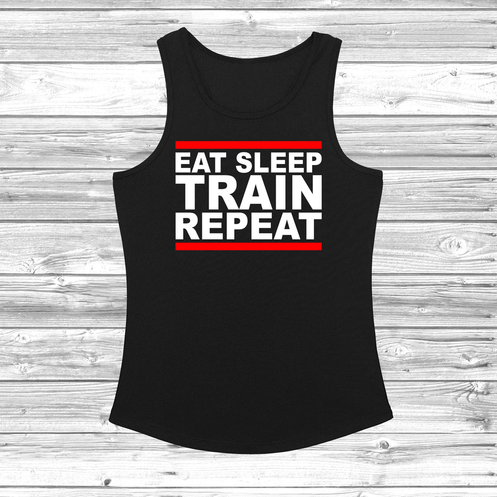 Get trendy with Eat Sleep Train Repeat Women's Cool Vest - Vest available at DizzyKitten. Grab yours for £10.99 today!