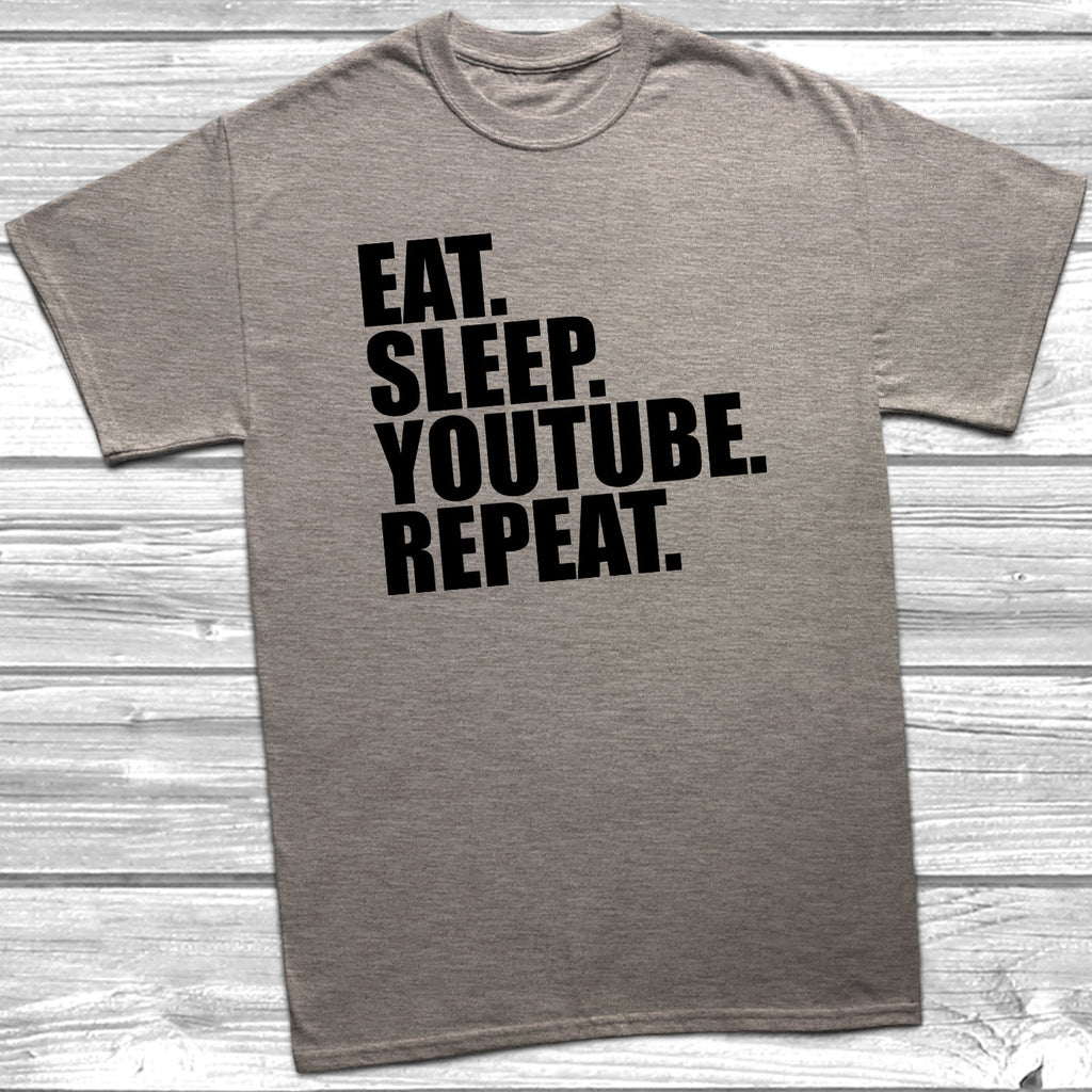 Get trendy with Eat Sleep Youtube Repeat T-Shirt - T-Shirt available at DizzyKitten. Grab yours for £7.99 today!