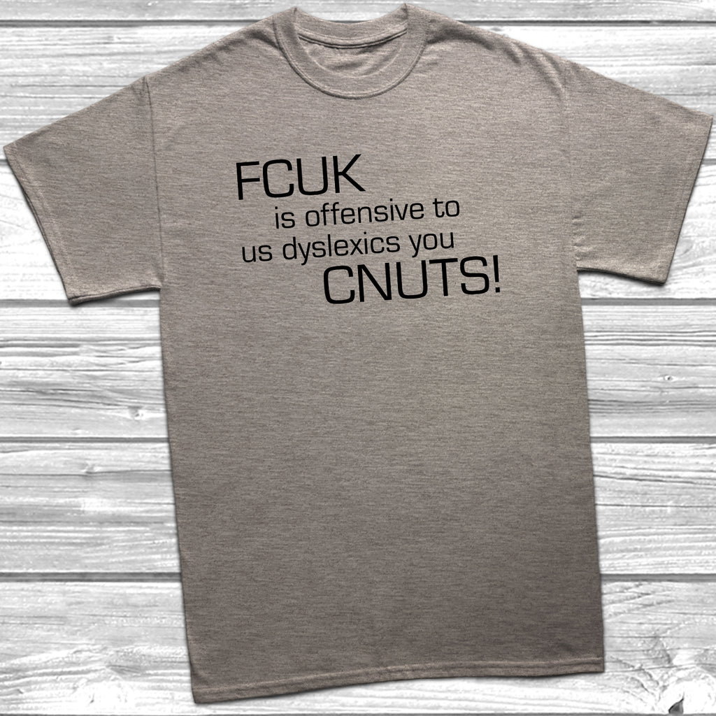 Unisex novelty graphic tee featuring humorous FCUK parody text print