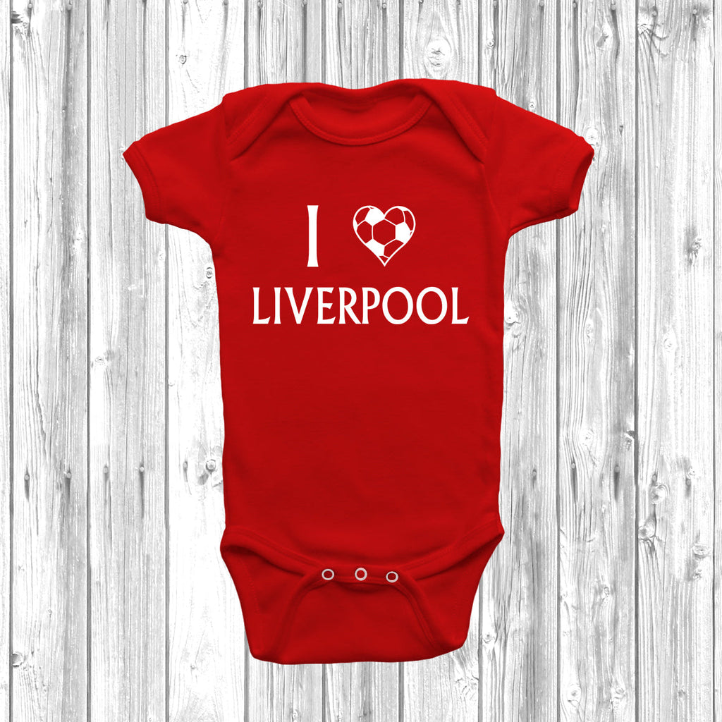 Get trendy with I Love Liverpool Baby Grow - Baby Grow available at DizzyKitten. Grab yours for £7.95 today!