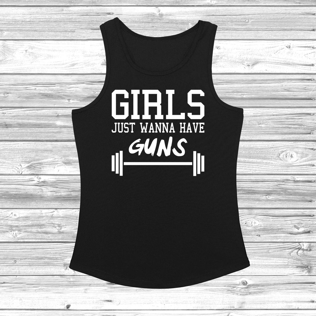 Get trendy with Girls Just Wanna Have Guns Women's Cool Vest - Vest available at DizzyKitten. Grab yours for £10.99 today!
