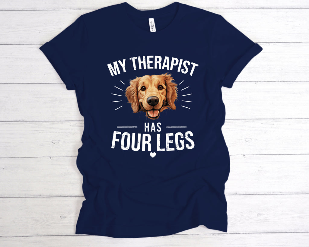Dog mum novelty t shirt with Golden Retriever illustration