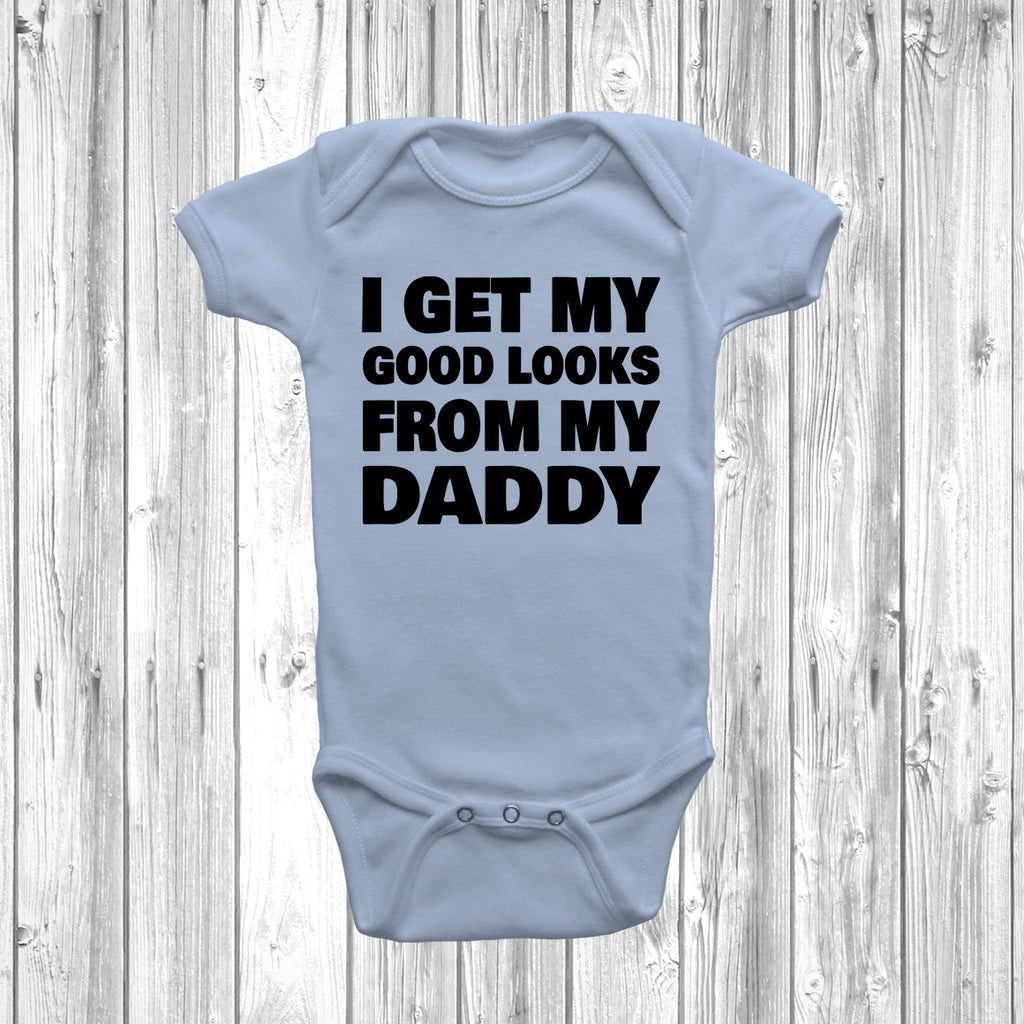 Get trendy with I Get My Good Looks From My Daddy Baby Grow - Baby Grow available at DizzyKitten. Grab yours for £7.99 today!