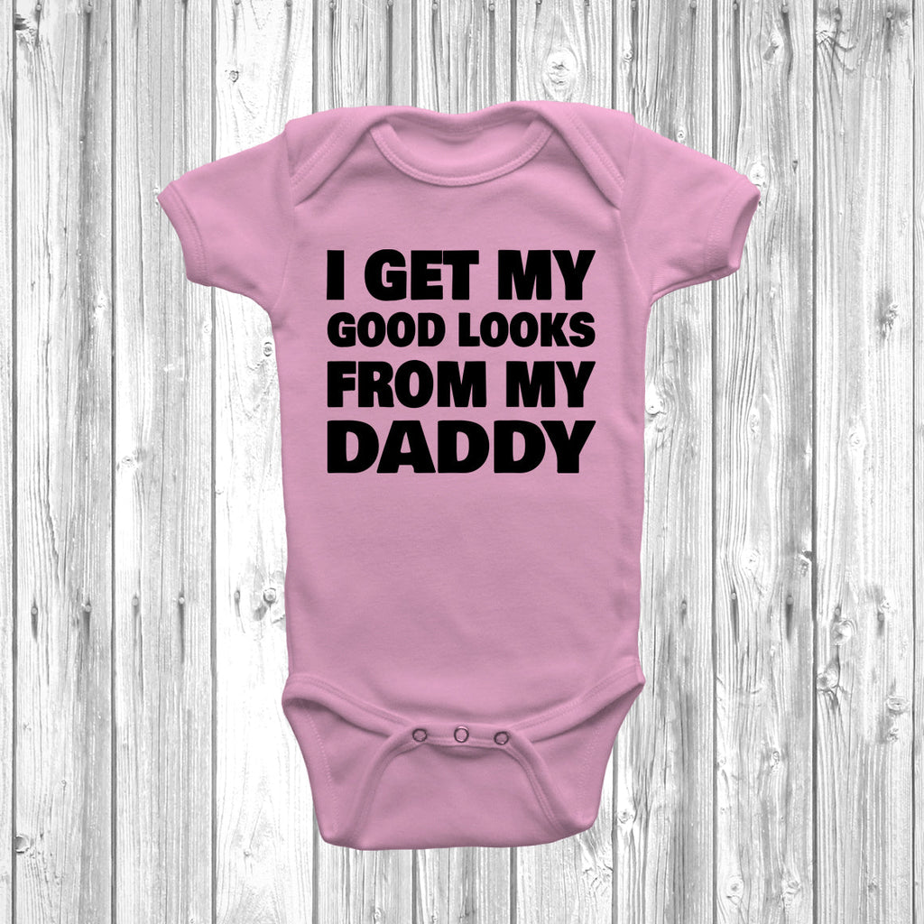 Get trendy with I Get My Good Looks From My Daddy Baby Grow - Baby Grow available at DizzyKitten. Grab yours for £7.49 today!