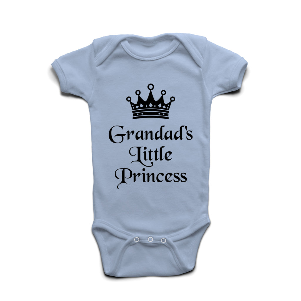 Grandad’s Little Princess pastel blue baby grow – adorable newborn outfit for granddaughter.