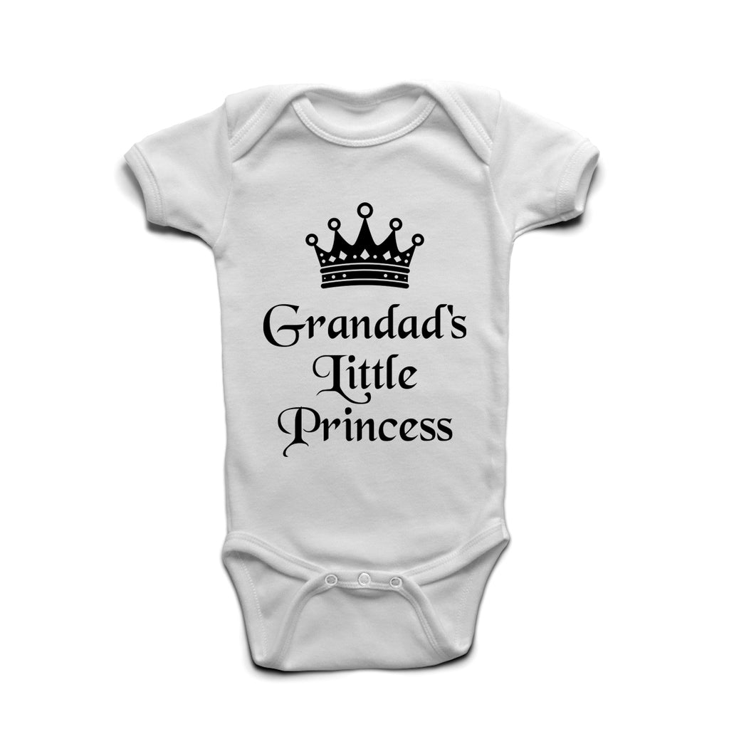 Grandad’s Little Princess white cotton baby grow – perfect gift from Grandad.
