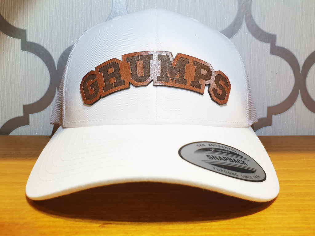 Get trendy with Grumps Real Leather Patch Trucker Hat - Hat available at DizzyKitten. Grab yours for £25.99 today!
