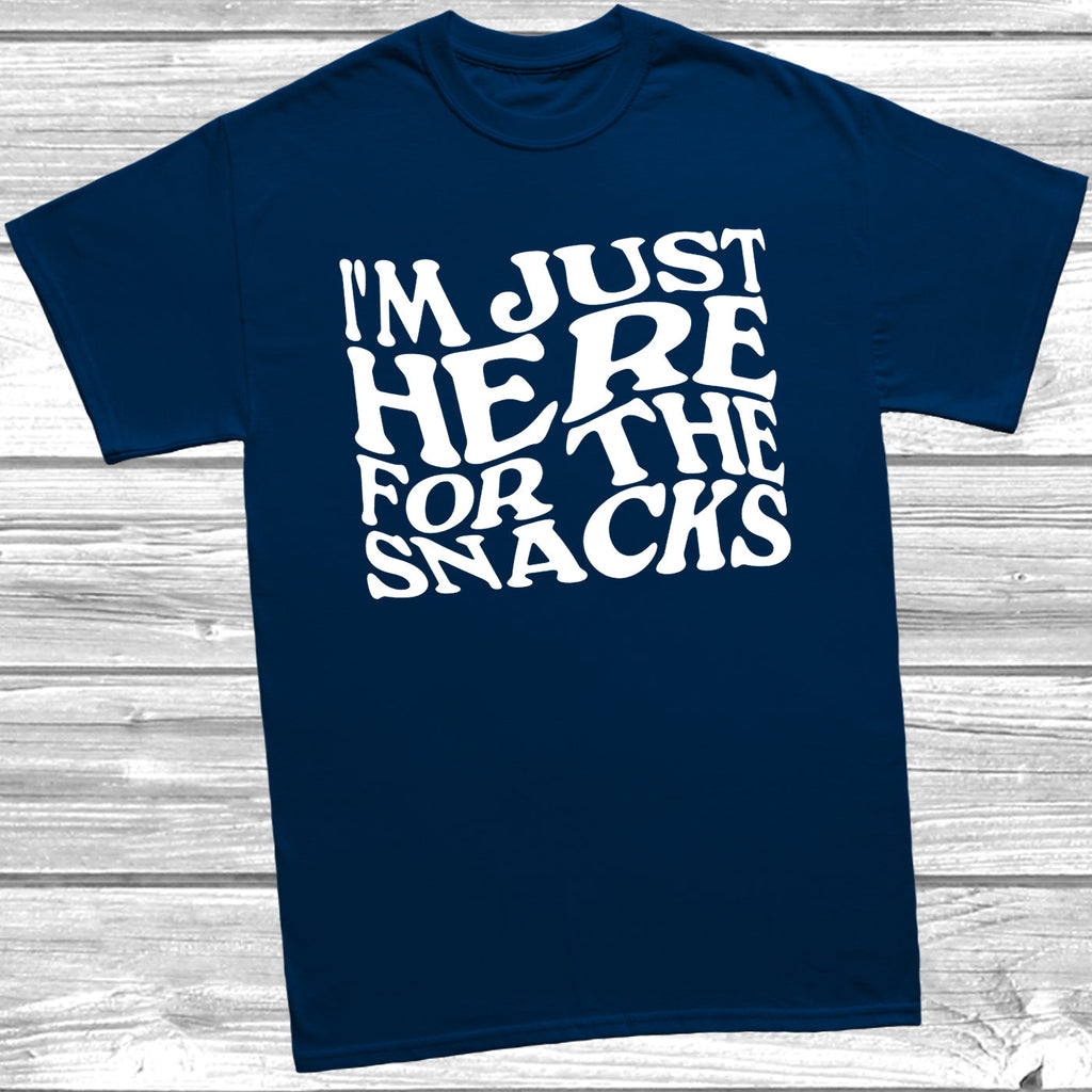 Get trendy with I'm Just Here For The Snacks T-Shirt - T-Shirt available at DizzyKitten. Grab yours for £8.99 today!