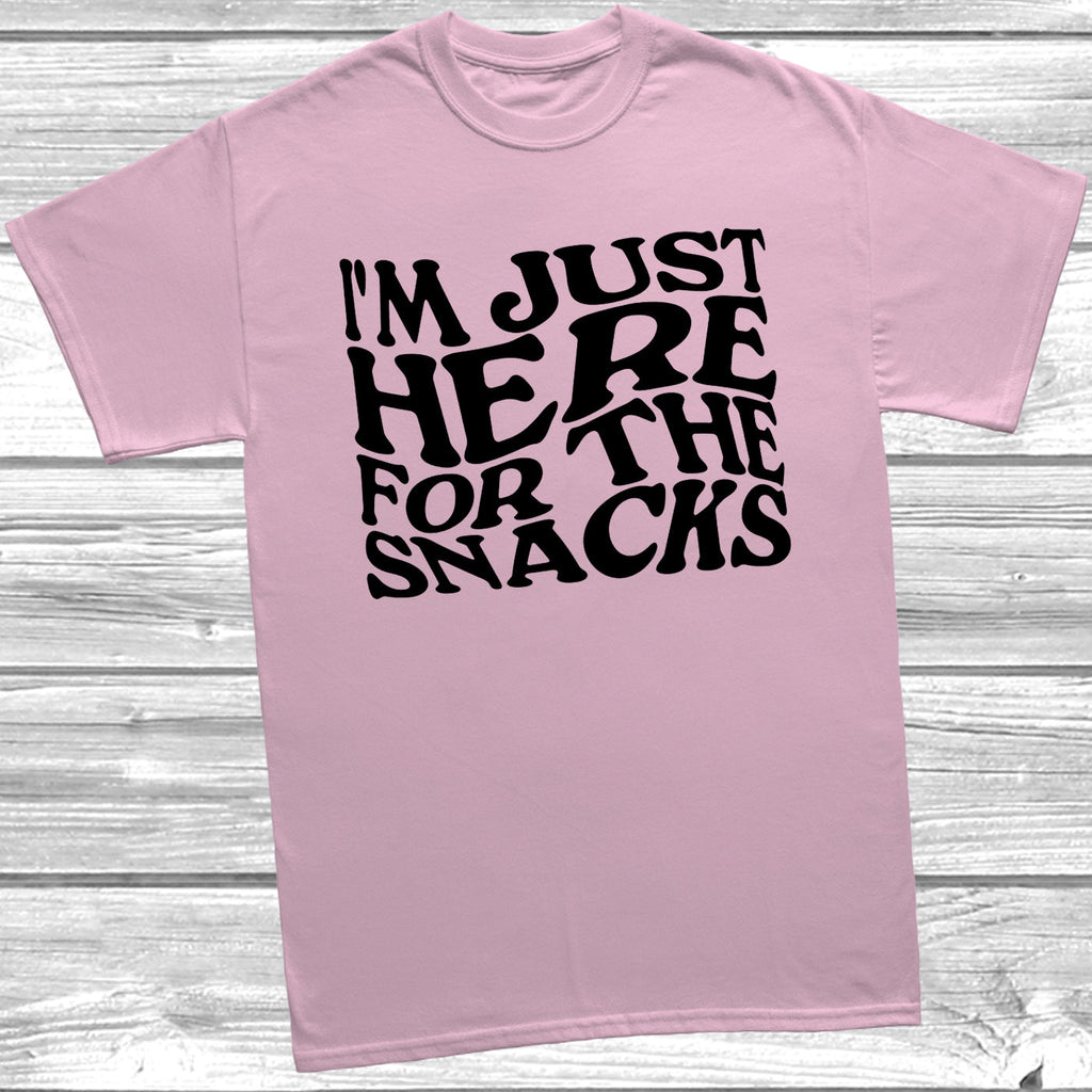 Get trendy with I'm Just Here For The Snacks T-Shirt - T-Shirt available at DizzyKitten. Grab yours for £8.99 today!