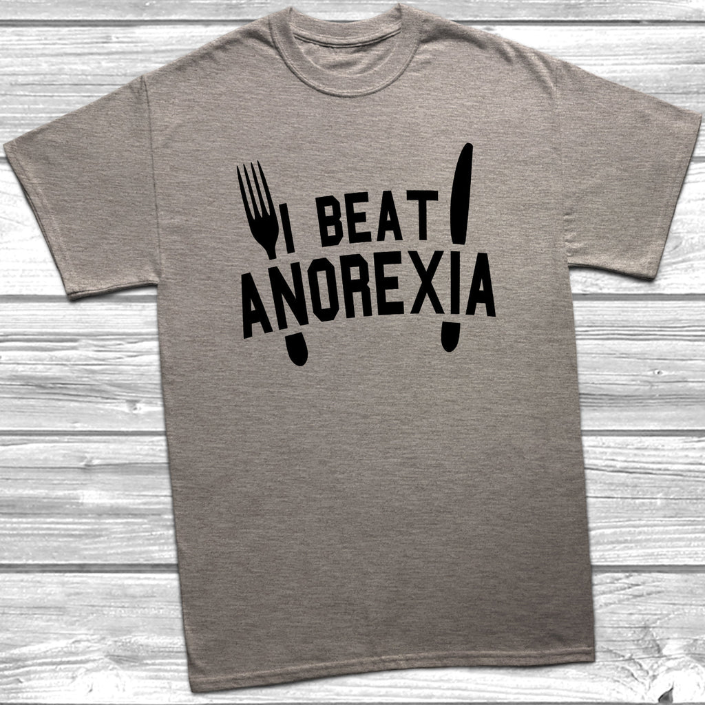 Get trendy with I Beat Anorexia T-Shirt - T-Shirt available at DizzyKitten. Grab yours for £9.49 today!