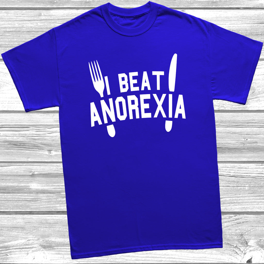 Get trendy with I Beat Anorexia T-Shirt - T-Shirt available at DizzyKitten. Grab yours for £9.49 today!