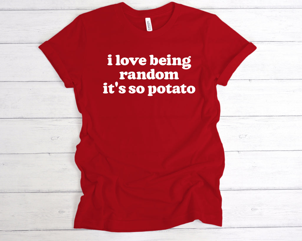 Get trendy with I Love Being So Random Potato T-Shirt - T-Shirt available at DizzyKitten. Grab yours for £12.99 today!