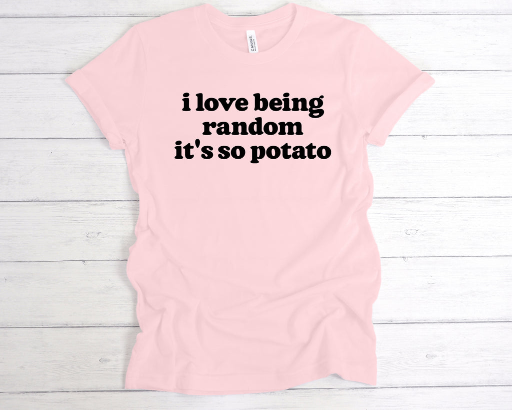 Get trendy with I Love Being So Random Potato T-Shirt - T-Shirt available at DizzyKitten. Grab yours for £12.99 today!