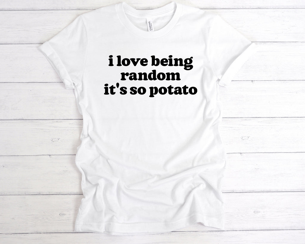 Get trendy with I Love Being So Random Potato T-Shirt - T-Shirt available at DizzyKitten. Grab yours for £12.99 today!