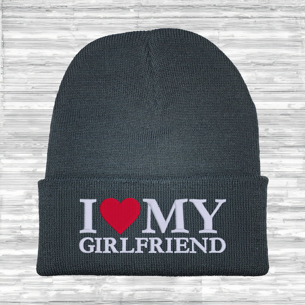 Unisex winter beanie with i love my girlfriend embroidery