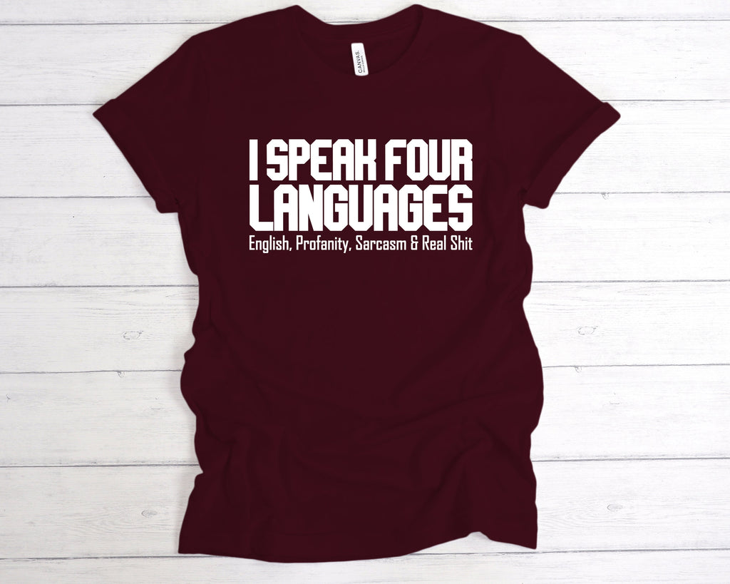 Get trendy with I Speak Four Languages T-Shirt - T-Shirt available at DizzyKitten. Grab yours for £12.99 today!