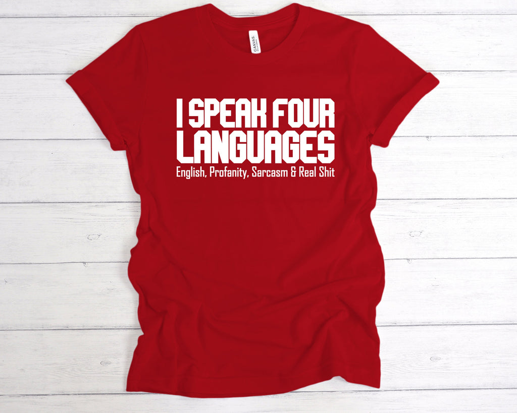 Get trendy with I Speak Four Languages T-Shirt - T-Shirt available at DizzyKitten. Grab yours for £12.49 today!