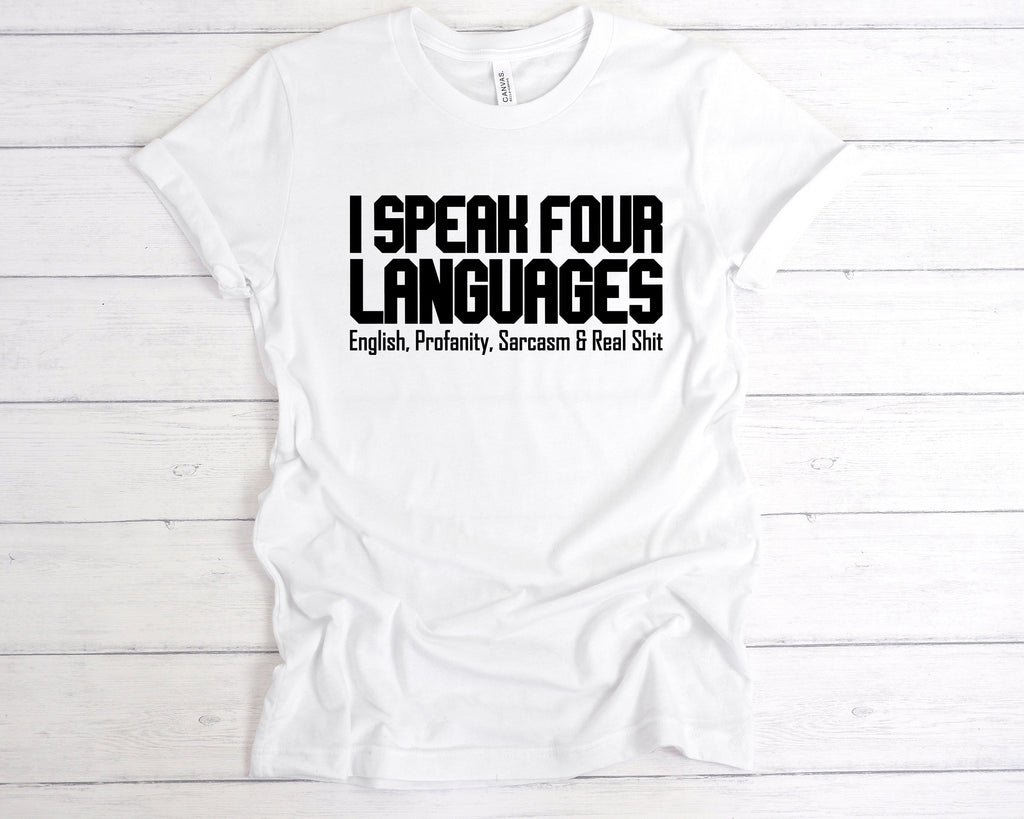 Get trendy with I Speak Four Languages T-Shirt - T-Shirt available at DizzyKitten. Grab yours for £12.99 today!