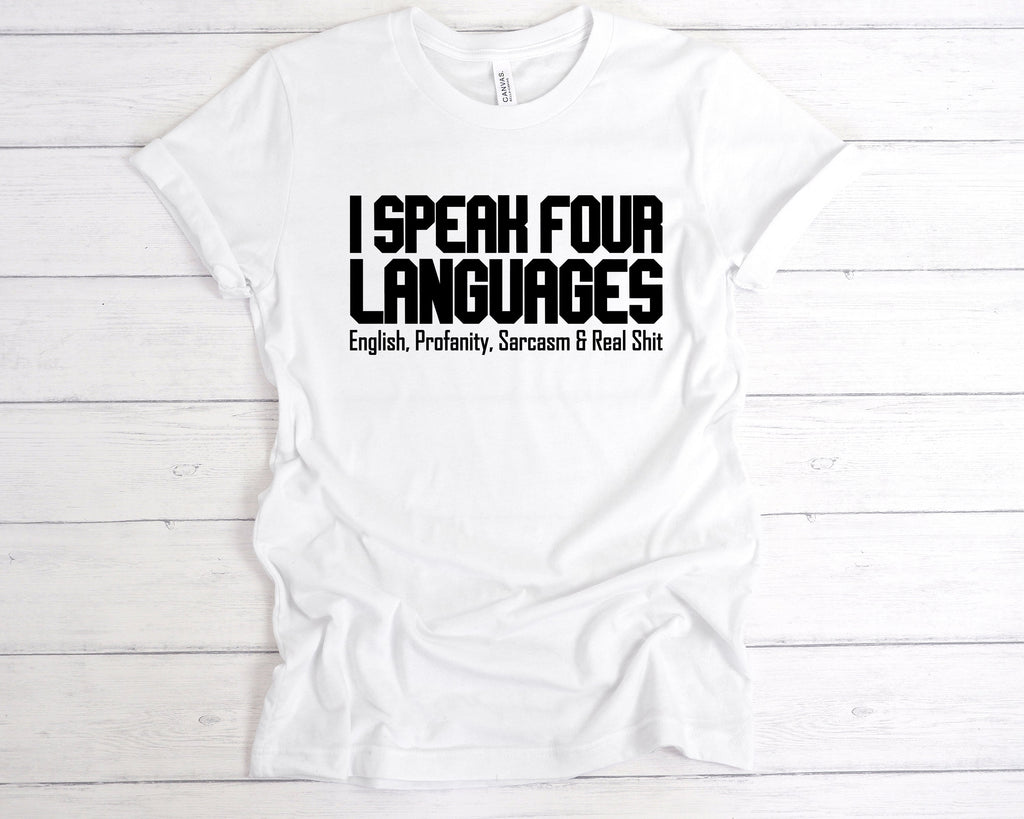 Get trendy with I Speak Four Languages T-Shirt - T-Shirt available at DizzyKitten. Grab yours for £12.49 today!