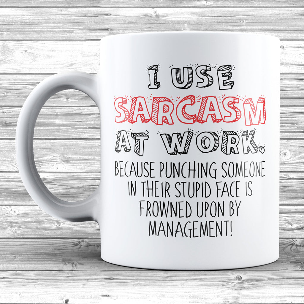 Get trendy with I Use Sarcasm At Work 11oz / 15oz Mug - Mug available at DizzyKitten. Grab yours for £4.49 today!
