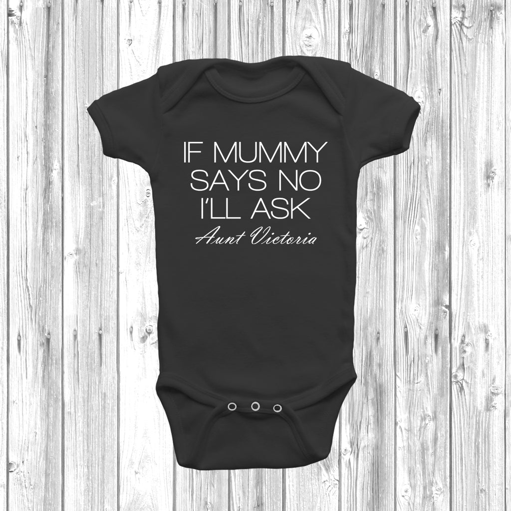 Funny baby vest for auntie gift with bold printed wording.