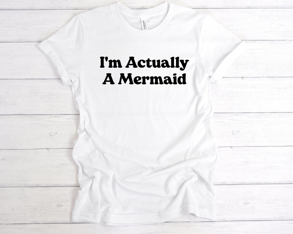 Get trendy with I'm Actually A Mermaid T-Shirt - T-Shirt available at DizzyKitten. Grab yours for £12.99 today!