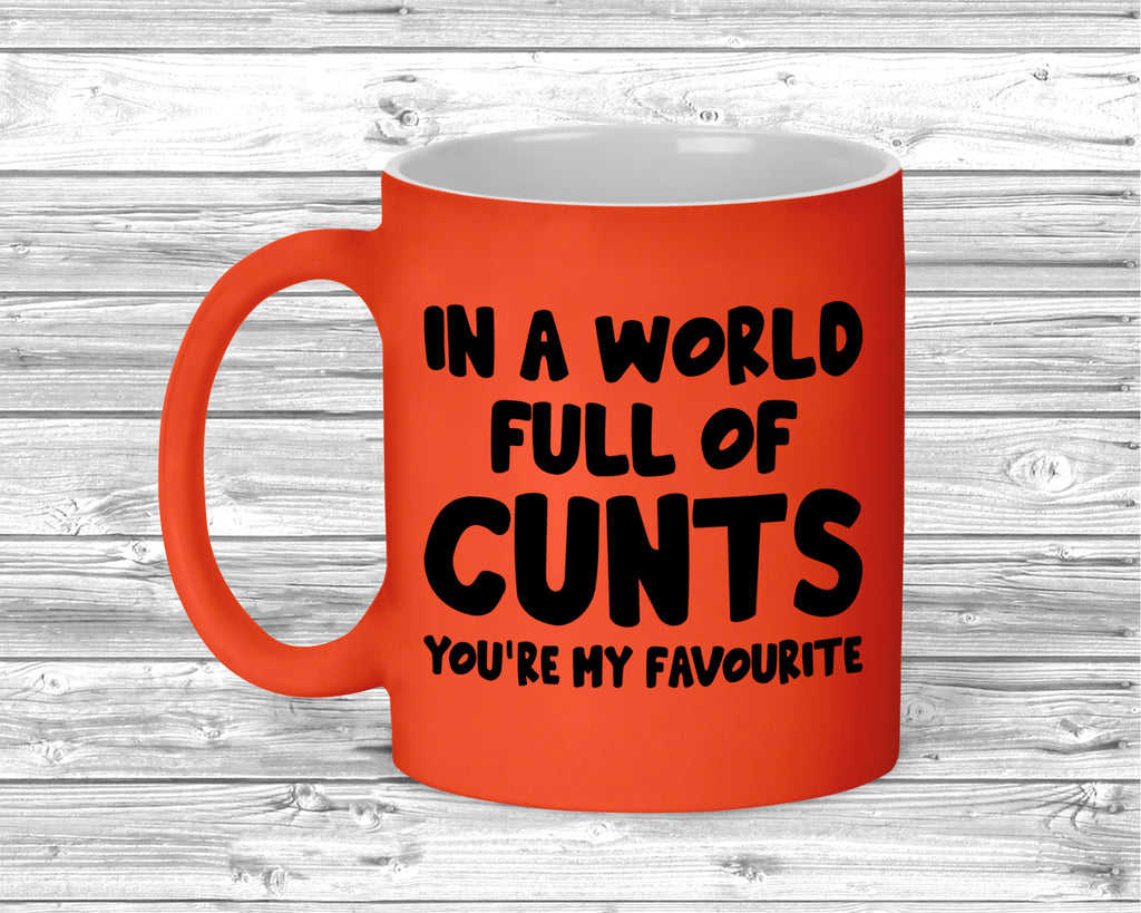 Bright coloured mug featuring sarcastic slogan for adult humour fans.