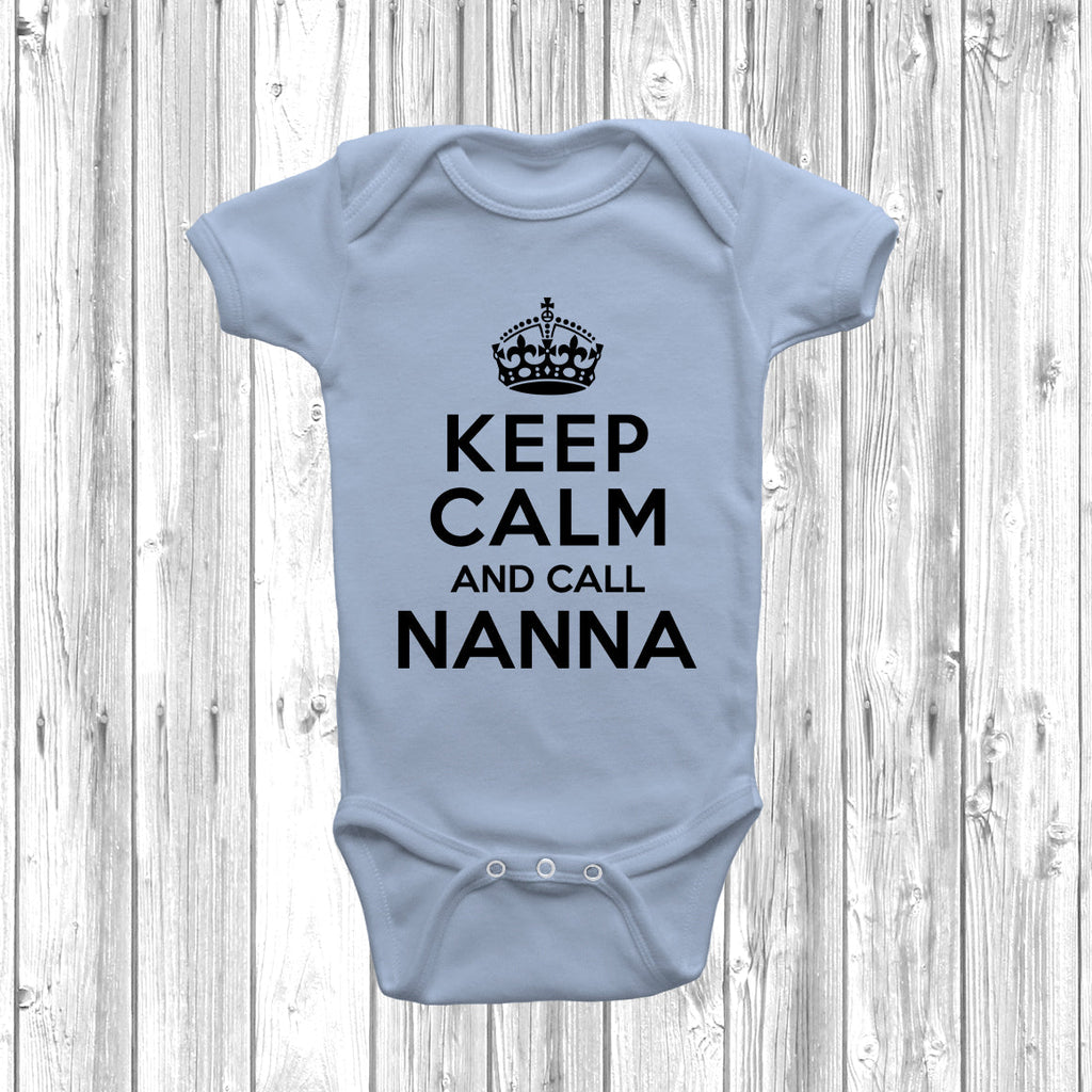Get trendy with Keep Calm And Call Nanna Baby Grow - Baby Grow available at DizzyKitten. Grab yours for £7.95 today!