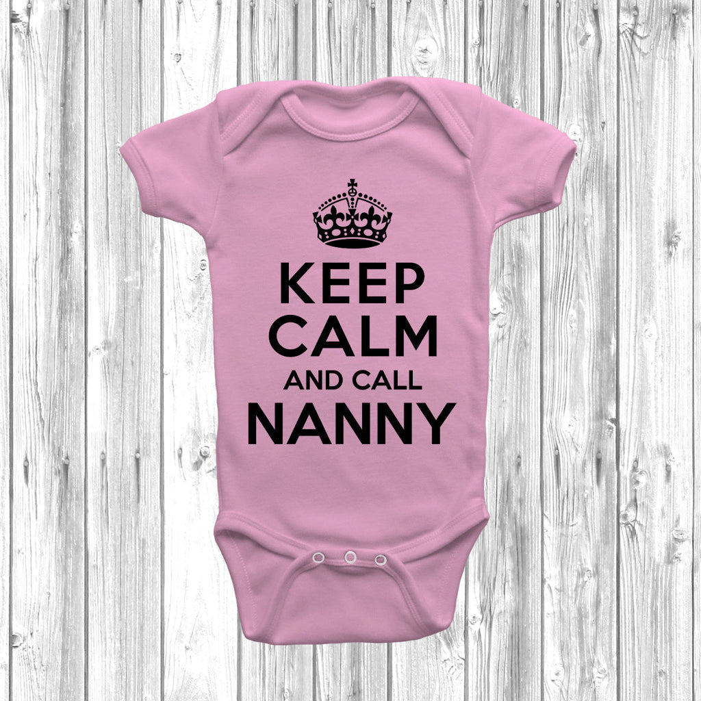 Get trendy with Keep Calm And Call Nanny Baby Grow - Baby Grow available at DizzyKitten. Grab yours for £7.99 today!