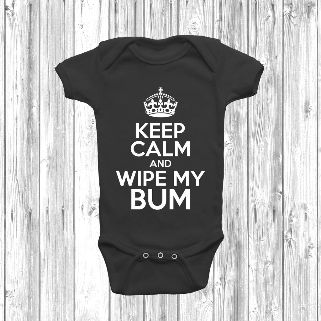 Get trendy with Keep Calm And Wipe My Bum Baby Grow - Baby Grow available at DizzyKitten. Grab yours for £7.95 today!