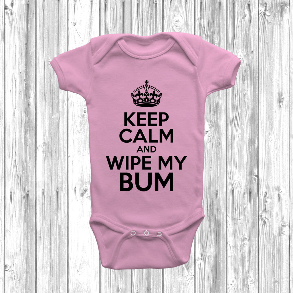 Get trendy with Keep Calm And Wipe My Bum Baby Grow - Baby Grow available at DizzyKitten. Grab yours for £7.95 today!